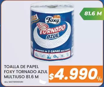 Foxy - Toalla De Papel Tornado Azul Multiuso