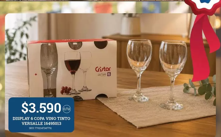 Cristar - 6 Copa Vico Tinto Versable