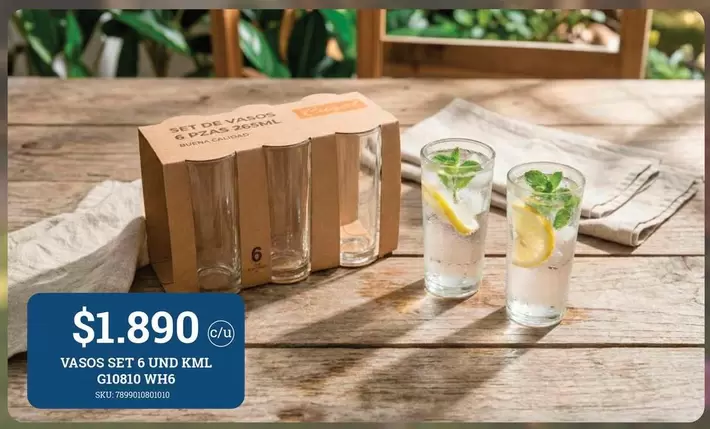 Vasos Set 6 Und Kxi Globio Wh16