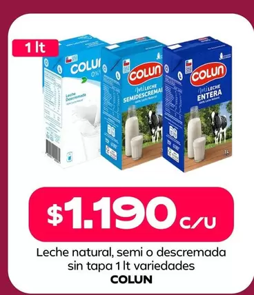 Colun - Leche Natural, Semi O Descremada Sin Tapa