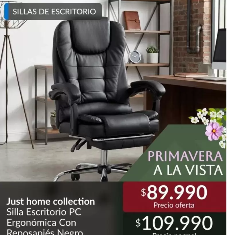 Silla Escritorio Pc Ergonomica Con Rensanica Negro
