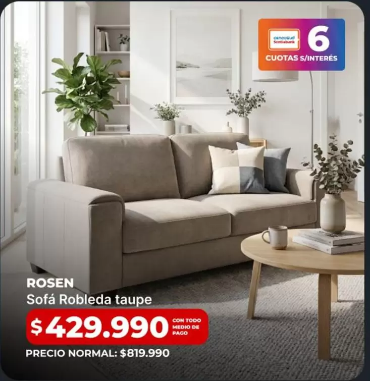 Rosen - Sofa Robleda Taupe