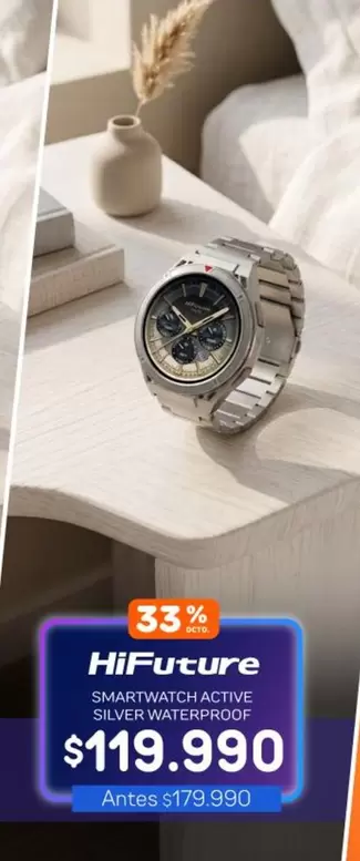 Smartwatch Active Silver Waterproof