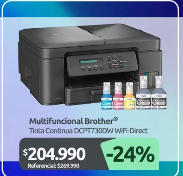Brother - Multifuncional Tinta Continua Dcpt730dw Wifi Direct