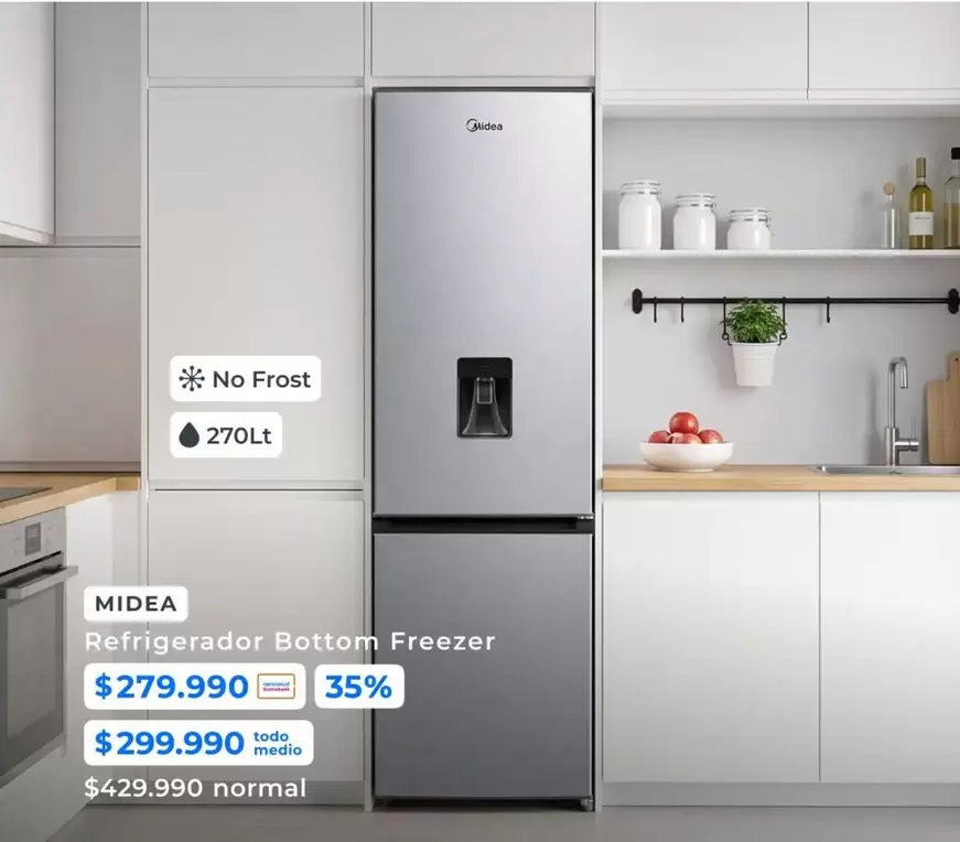 Midea - Refrigerador Freezer