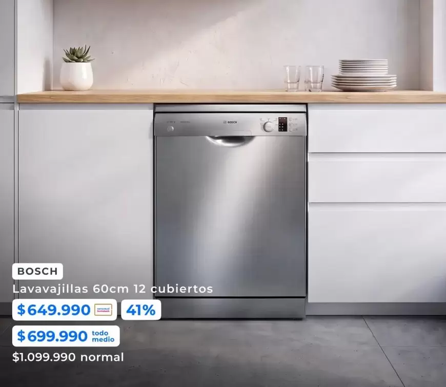 Bosch - Lavavajillas 60cm 12 cubiertos