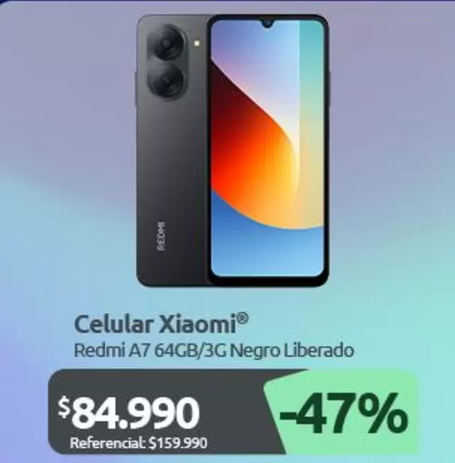 Xiaomi - Celular Redmi A7 64gb/3g Negro Liberado