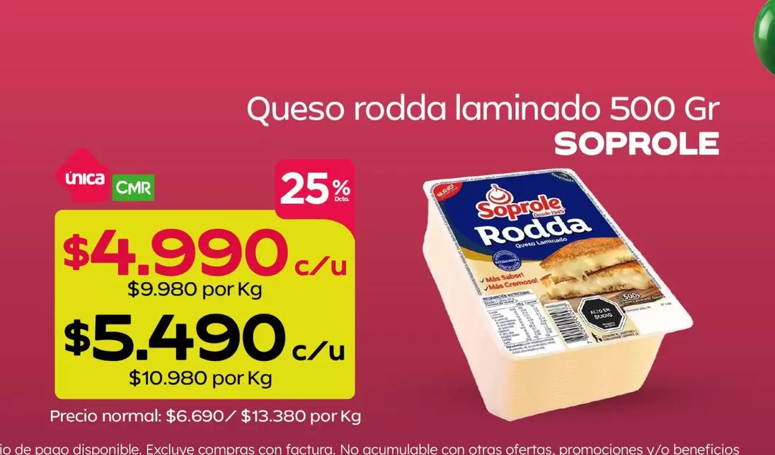 Soprole - Queso Rodda Laminado
