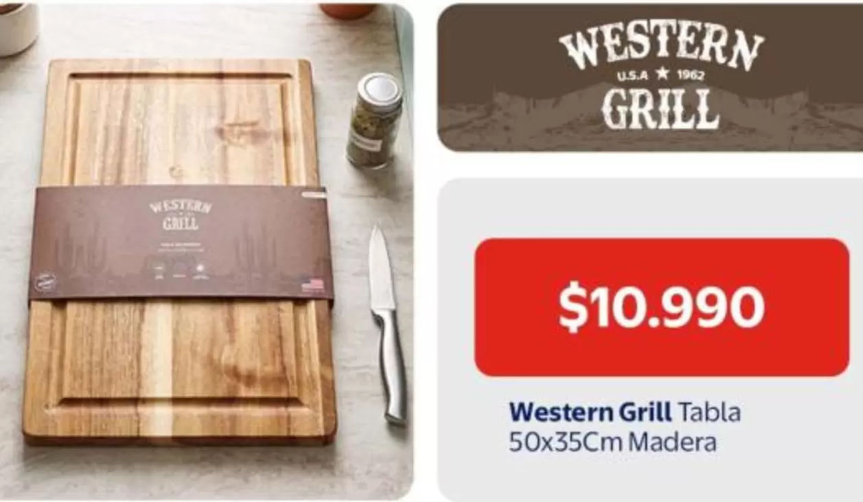Western Grill Tabla 50x35cm Madera