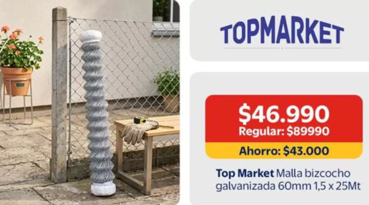 Top Market Malla Bizcocho Galvanizada