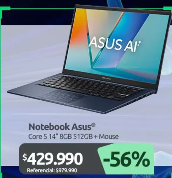 Asus - Notebook Core 5 14" 8gb 512gb + Mouse