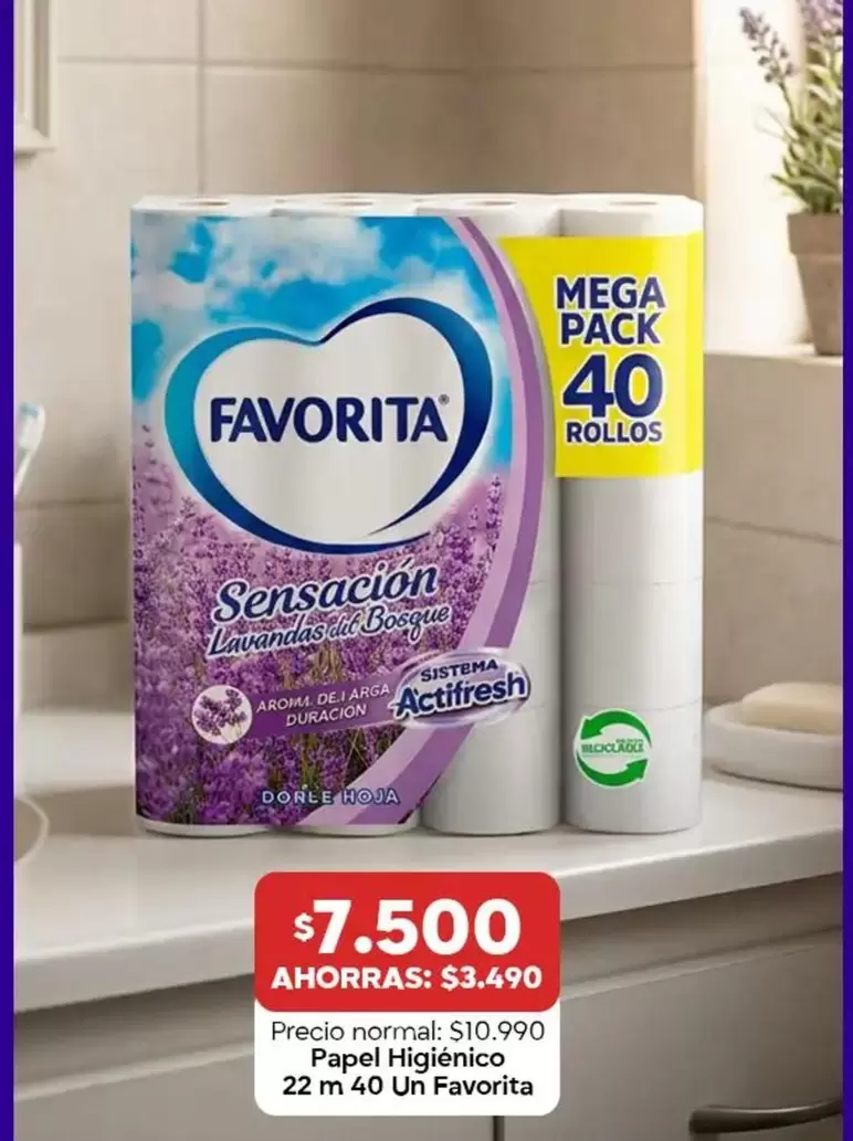 Favorita - Papel Higiénico 22 M 40 Un