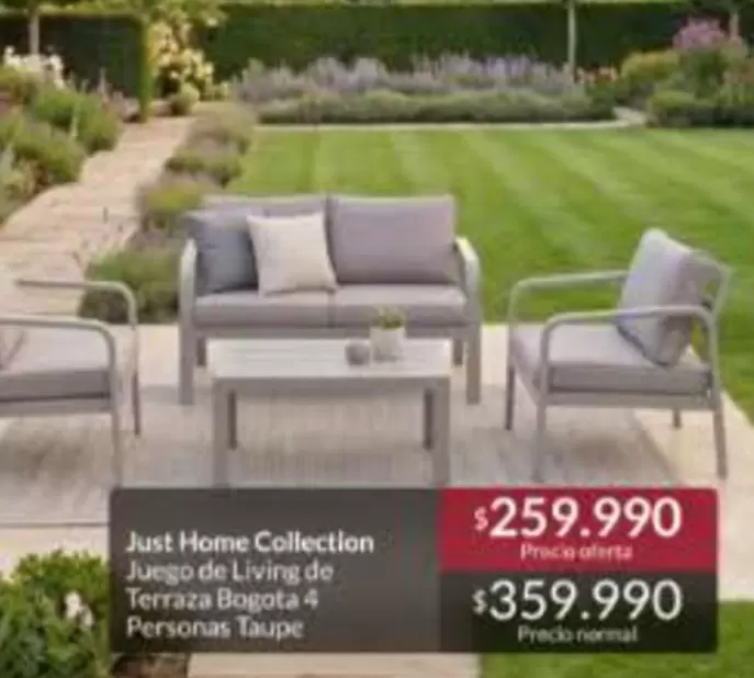 Juego De Living De Terraza Bagota 4 Personas Taupe