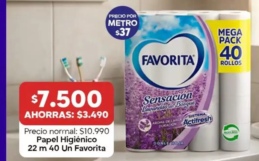 Favorita - Papel Higiénico 22 M 40 Un