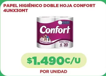 Confort - Papel Higiénico Hoja 4unx30mt