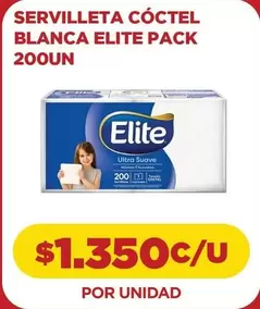 Elite - Servilleta Cóctel Blanca Pack 200un
