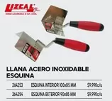Llana Acero Inoxidable Esquina