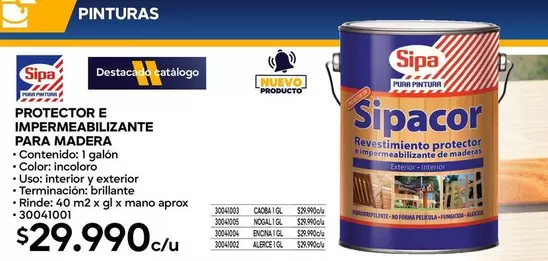 Sipa - Protector E Impermeabilizante Para Madera