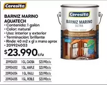 Ceresita - BARNIZ ARIO AQUATECH