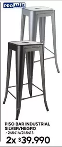 Piso Bar Industrial Silver/negro