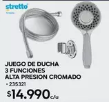 Juego De Ducha 3 Funciones Alta Presion Cromado