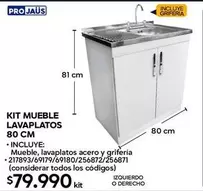 Kit Mueble 80 Cm