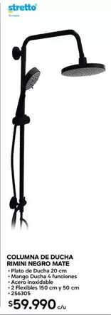 Coluna De Ducha Rimini Negro Mate