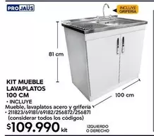 Kit Mueble Lavaplatos 100 Cm