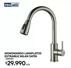 Milan - Monomando Lavaplatos Extraible Satin