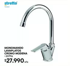 Monomando Lavaplatos Cromo Modena