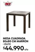 Rey - Mesa Cuadrada 80x80 Cm Marron