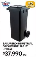 Rey - Basurero Industrial Gris/Verde