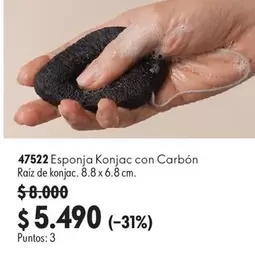 47522 Esponja Konjac Con Carbon