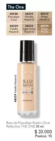 Base De Maquillaje Illuskin Glow Reflective The One 30ml