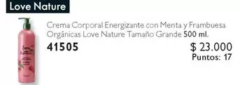 Crema Corporal Energizante Con Menta Y Frambuesa Orgánicas