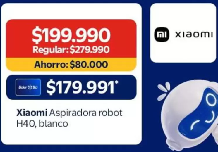 Xiaomi - Aspiradora Robot H40 Blanco