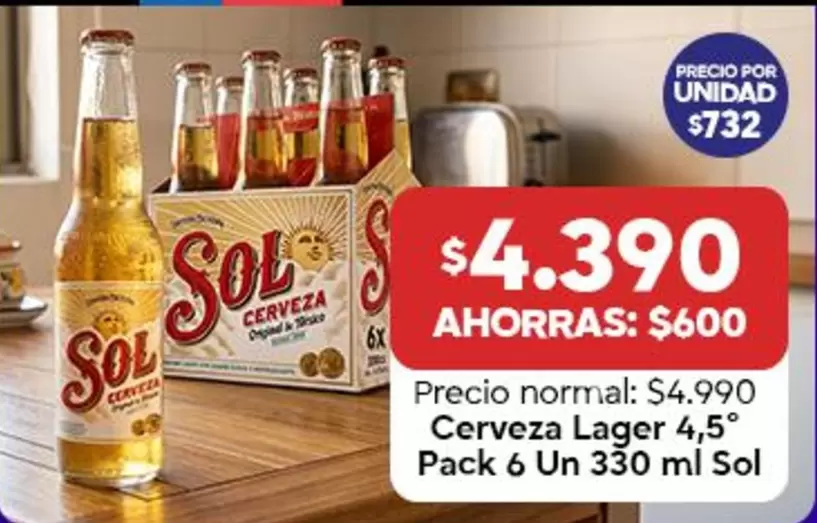 Sol - Cerveza Lager 4,5