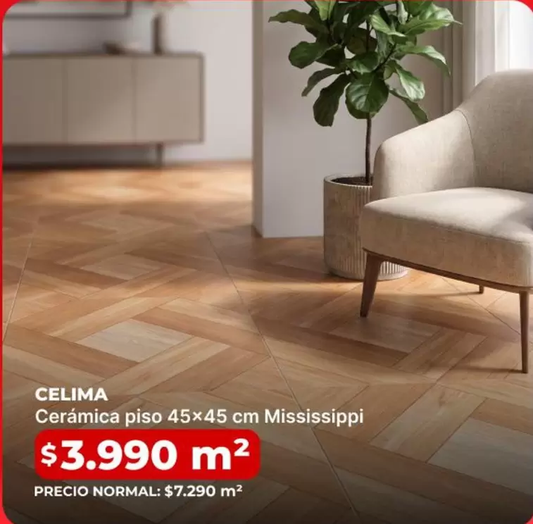 Cerámica piso 45x45 cm Mississippi