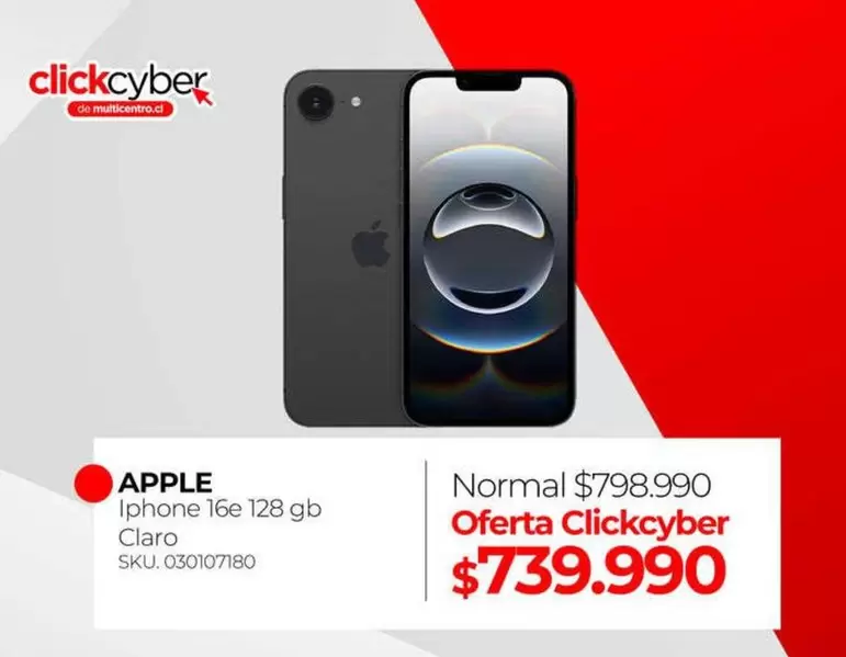 Apple - iPhone 16E 128GB Claro