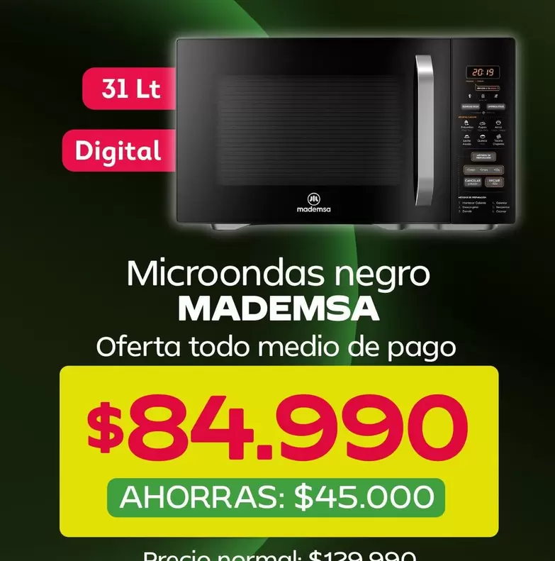 Mademsa - Microondas Negro