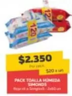 Simond's - Pack Toalla Humeda