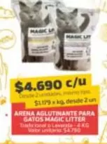 Arena Aglutinante Para Gatos Magic Litter