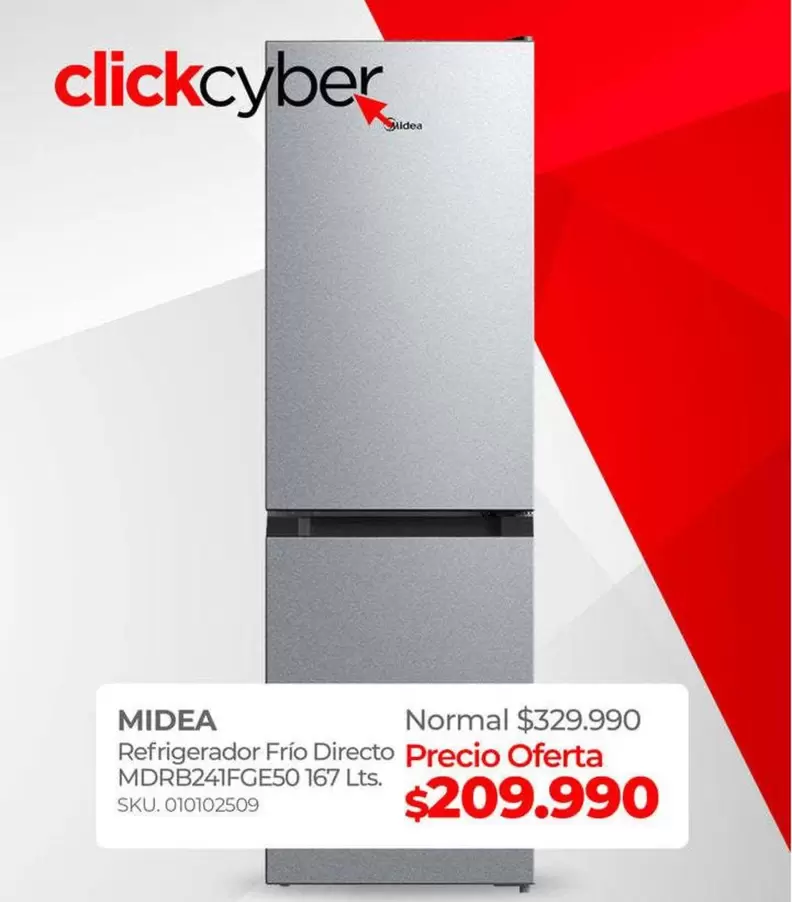 Midea - Refrigerador Frio Directo MDRB24FCFQ50 167 Lts