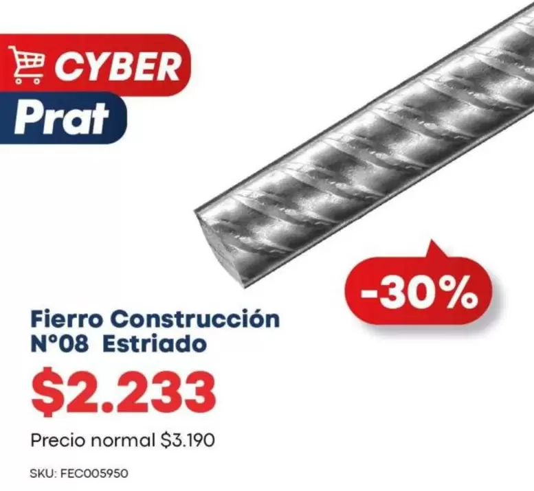 Fierro Construcción N08 Estriado