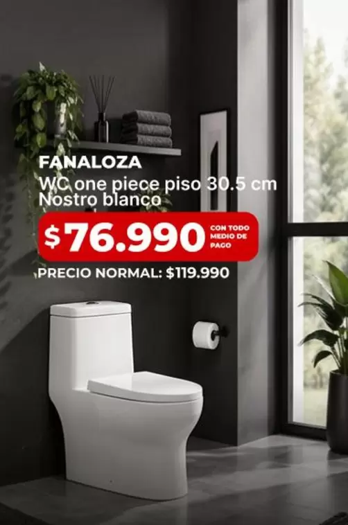 Fanaloza - WC One Piece Piso 30.5 Cm Nostro Blanco