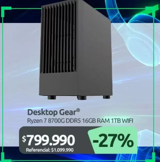 Desktop Gear Ryzen 7 8700g Ddr5 16gb 1tb Wifi