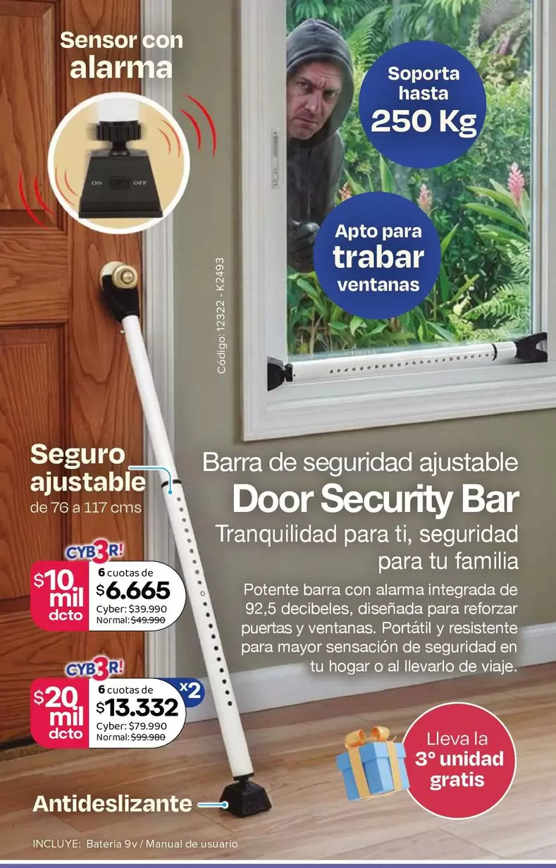 Security - Barra De Segundad Ajustable Doop  Bar