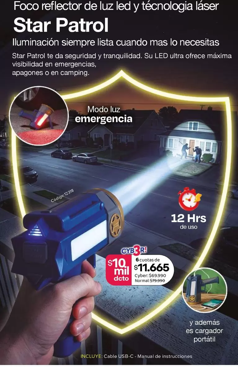 Más - Foco Refresco De Luz Led Y Tecnologia Laser