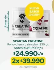 Spartan Creatine Polvo Cherry O Sin Sabor