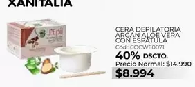Cera Depilatoria Argan Alce Vera Con Espátula